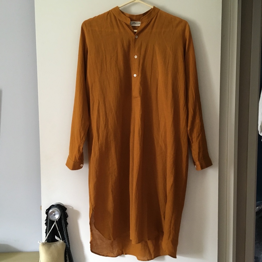 MOISMONT Pumpkin Spice Sienna Cotton Tunic Dress S
